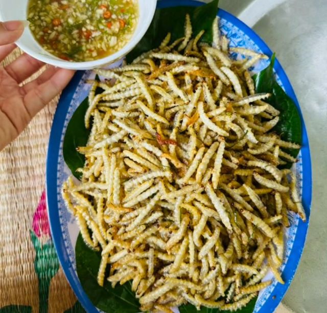 Sâu tre chiên giòn - Ảnh từ nongsanrung