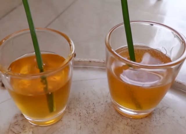 Dùng cộng hành để kiểm tra mật ong đá thật hay giả - Ảnh từ BÌNH ĐIÊN NẶNG