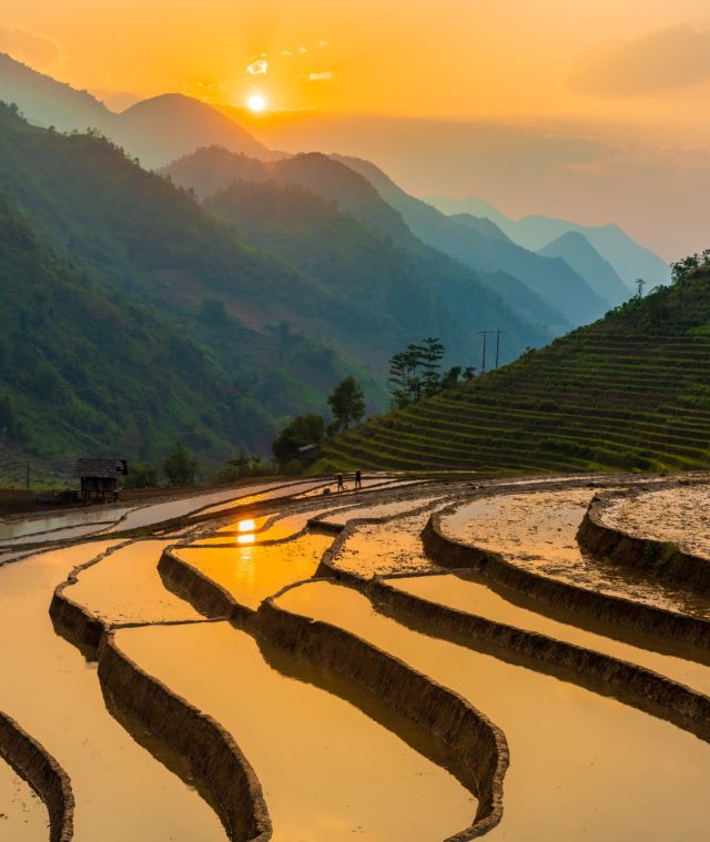 Ngắm hoàng hôn vào mùa nước đổ ở Y Tý cũng rất là đẹp - Ảnh từ Nguyễn Minh Hải