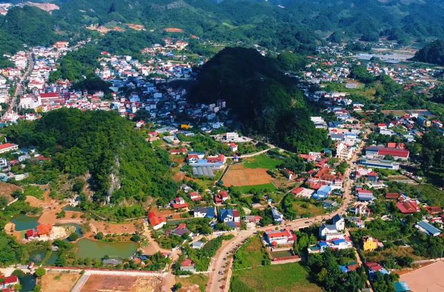 Thị trấn Mộc Châu - Ảnh từ BAY CÙNG HUY