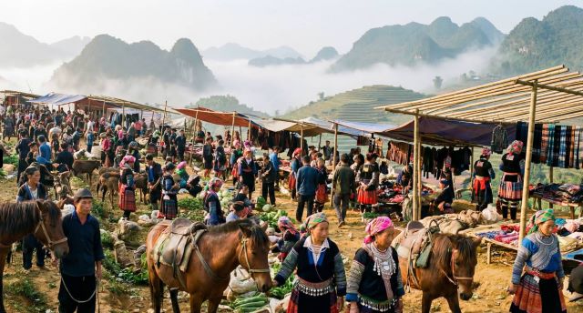 Mua sắm và thưởng thức các đặc sản của người đồng bào địa phương khi đến chợ Sìn Thàng