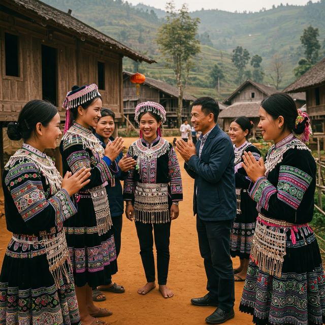 Nên chủ động lên tiếng chào hỏi chủ nhà người dân vùng Tây Bắc bằng thái độ chân thành và nụ cười thân thiện