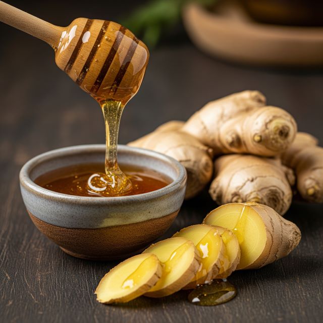 Mật ong nguyên chất và gừng