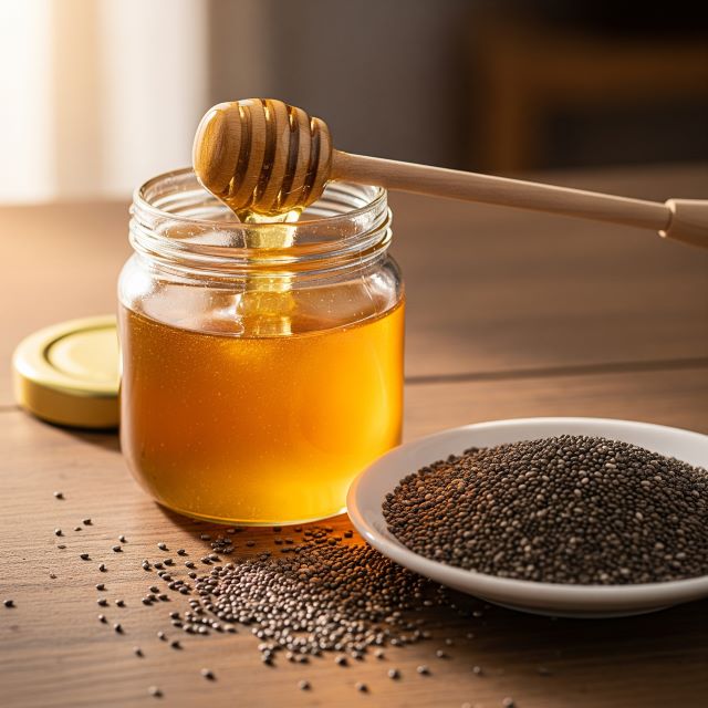 Mật ong nguyên chất và hạt chia