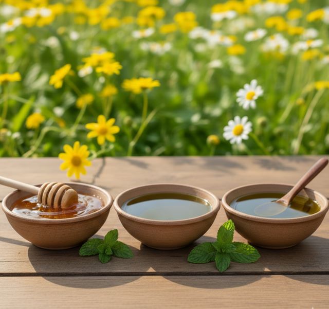 Mật ong và dầu oliu Mật ong và dầu oliu