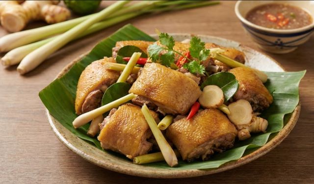 Thịt dúi hấp xả