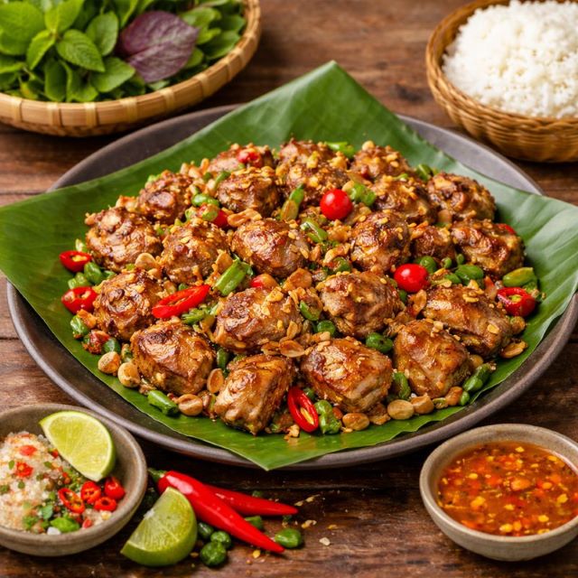 Thịt dúi xào sả ớt